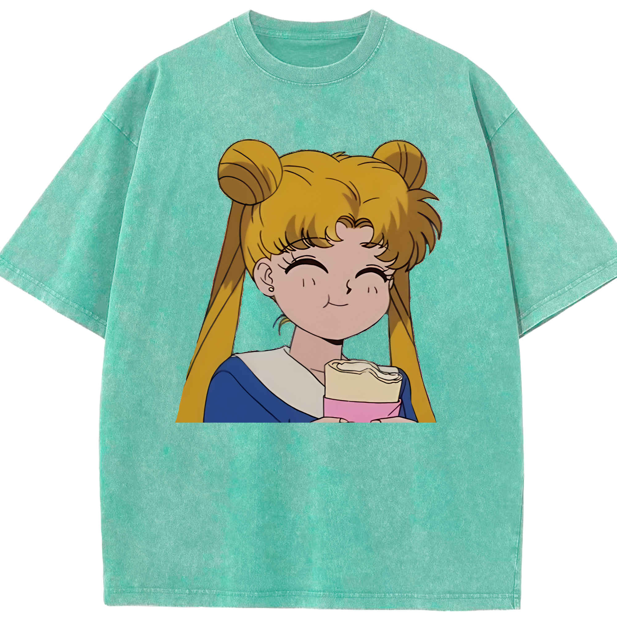 （画像用） 美少女戦士セーラームーン 愛野 美奈子 あいの みなこ Sailor Moon Aino Minako 綿100% ヴィンテージ風 半袖Tシャツ（フロントプリント）